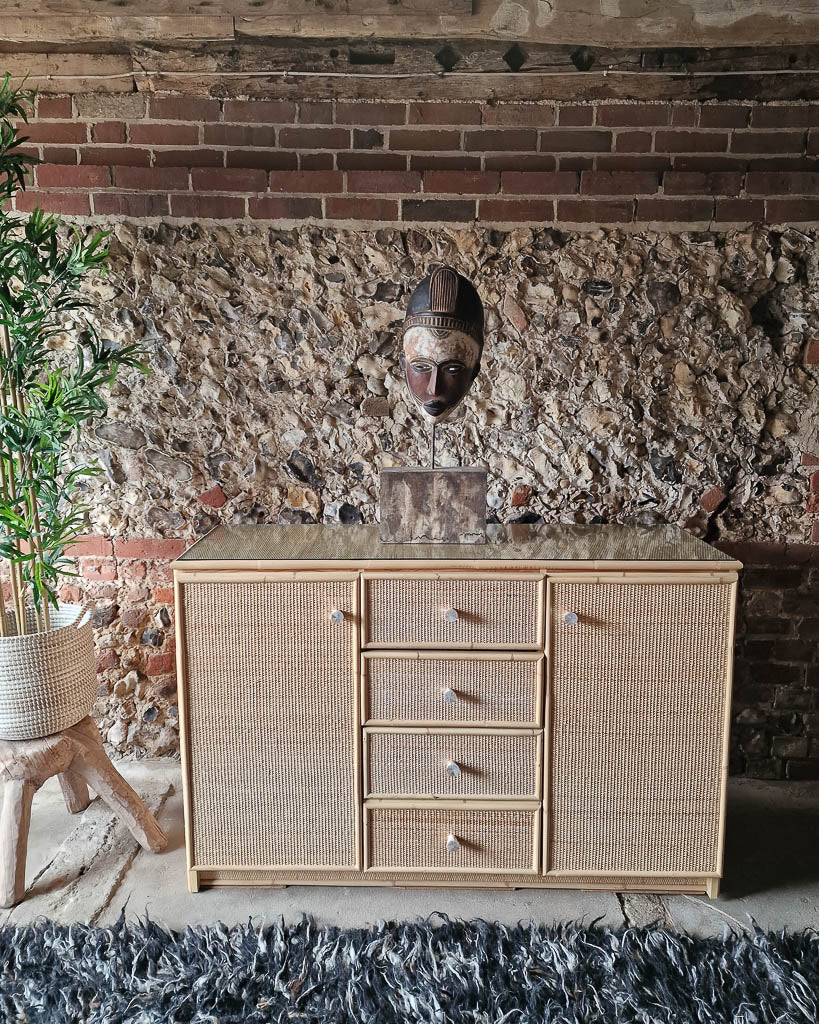 Mid Century Bamboo and Rattan Sideboard