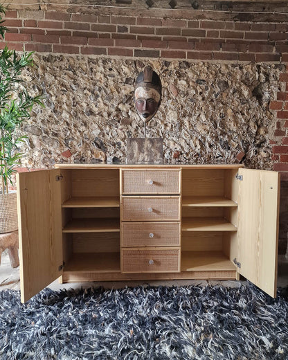 Mid Century Bamboo and Rattan Sideboard