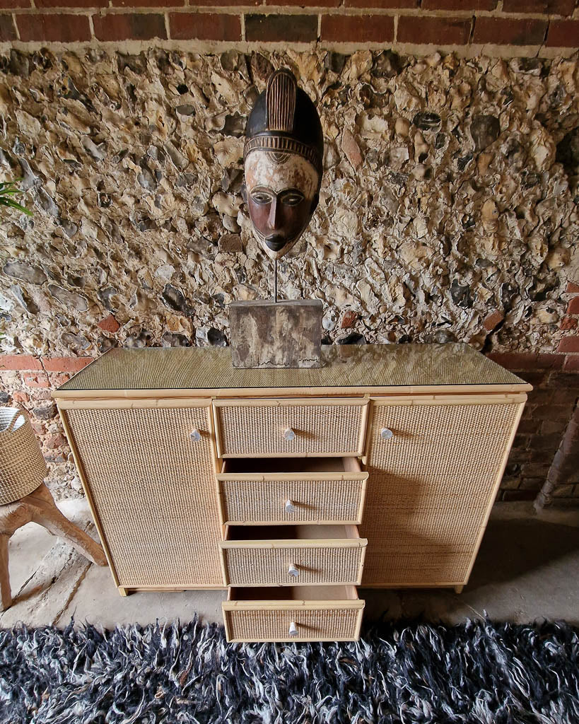 Mid Century Bamboo and Rattan Sideboard