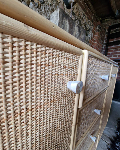 Mid Century Bamboo and Rattan Sideboard