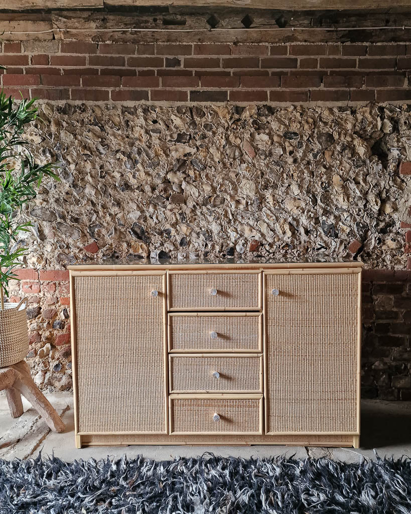 Mid Century Bamboo and Rattan Sideboard