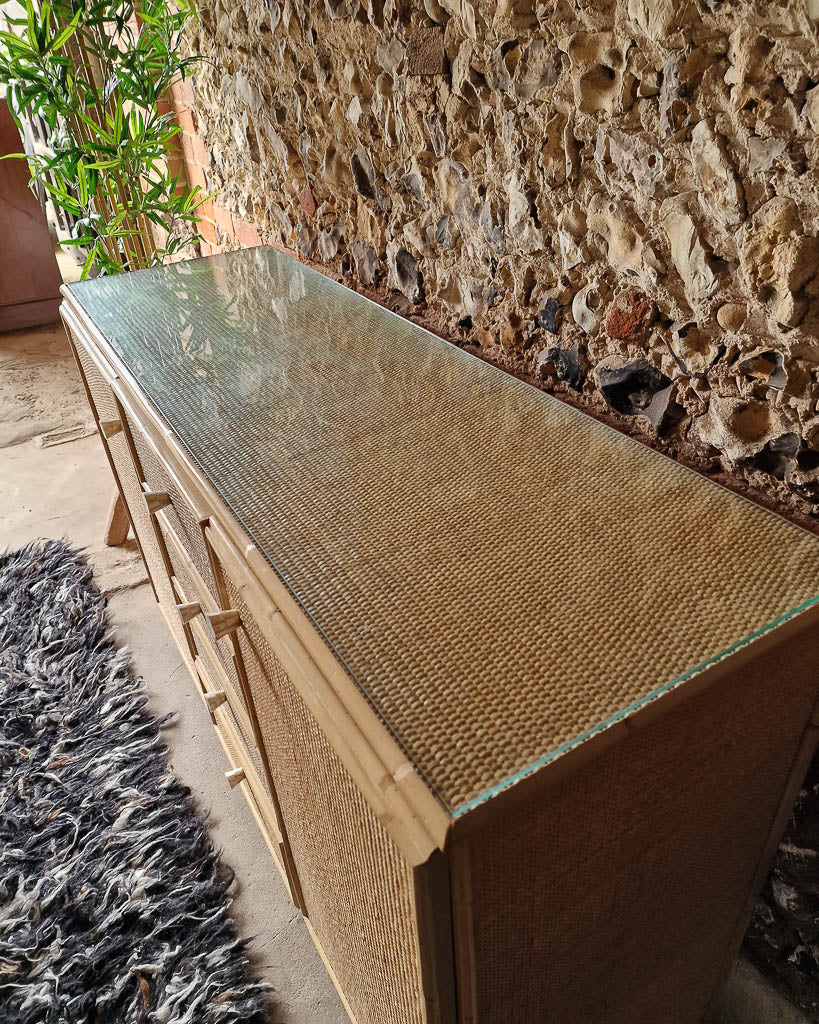Mid Century Bamboo and Rattan Sideboard