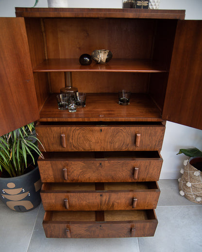Art Deco Tallboy / Cocktail Cabinet / Linen Press