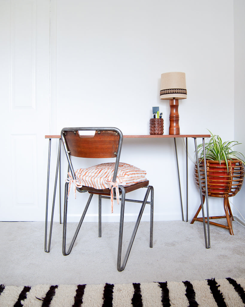 Vintage Reclaimed Teak Hairpin Leg Desk