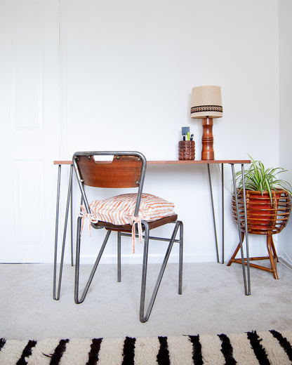 Vintage Reclaimed Teak Hairpin Leg Desk