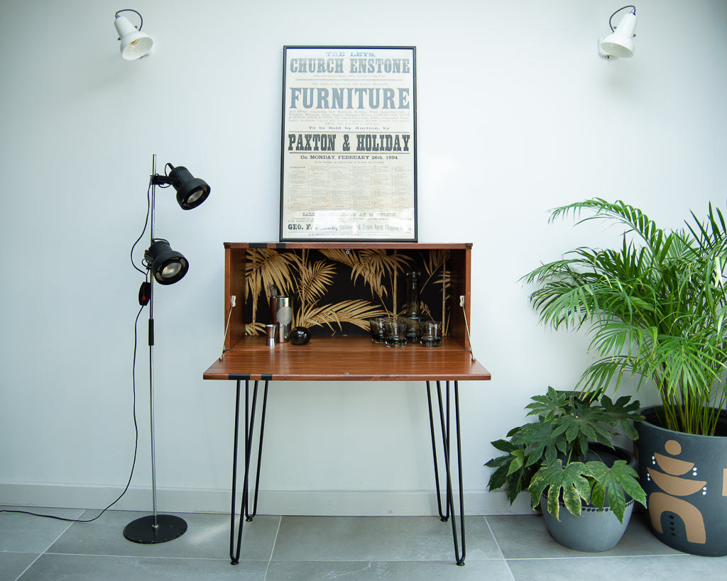 Mid Century Teak Tapley Desk Cocktail Cabinet