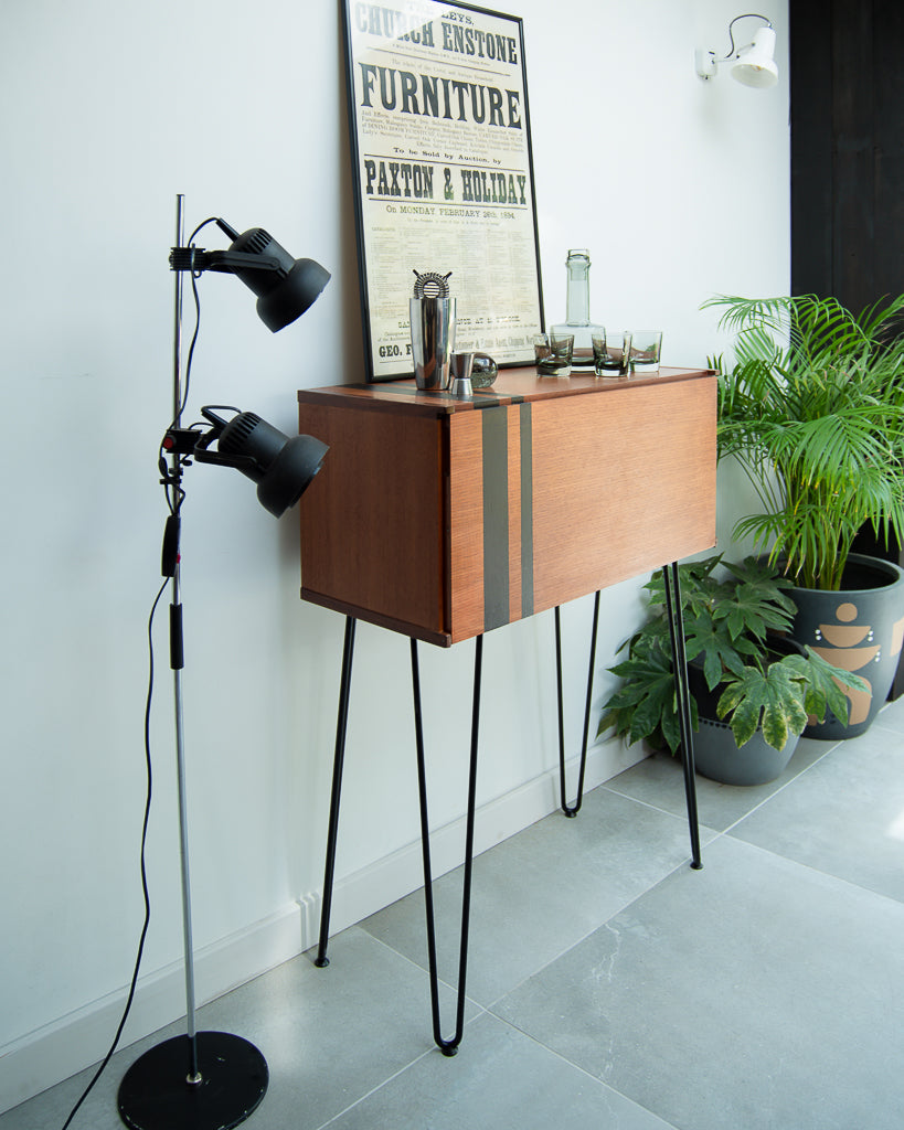 Mid Century Teak Tapley Desk Cocktail Cabinet