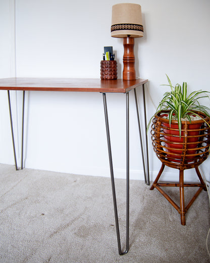 Vintage Reclaimed Teak Hairpin Leg Desk