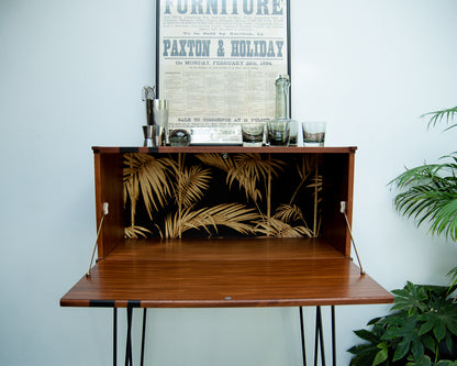Mid Century Teak Tapley Desk Cocktail Cabinet