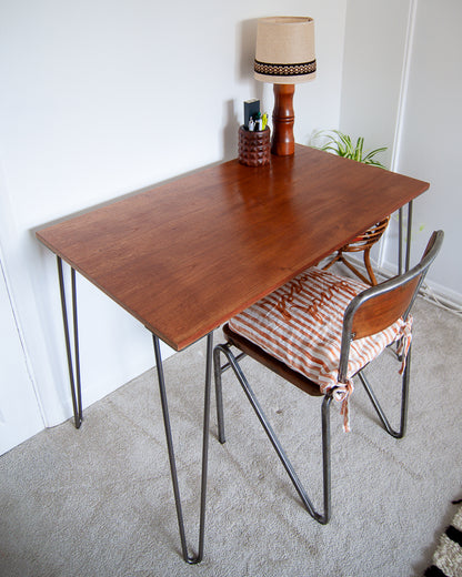 Vintage Reclaimed Teak Hairpin Leg Desk