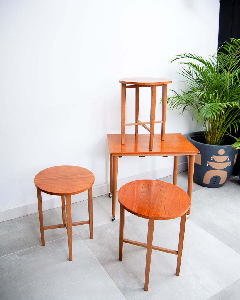 Nathan Mid Century Teak Nesting Tables