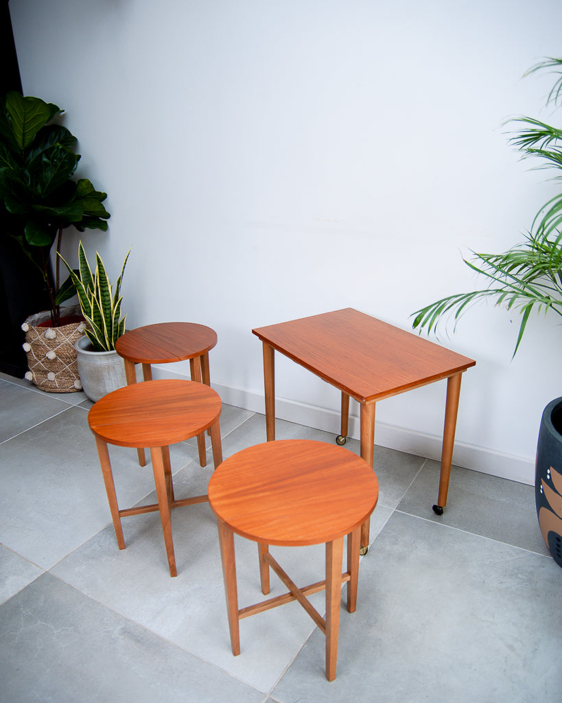 Nathan Mid Century Teak Nesting Tables