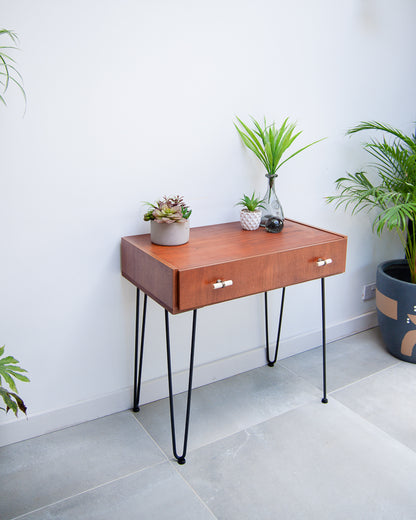 Mid Century Teak Console / Desk / Dressing Table