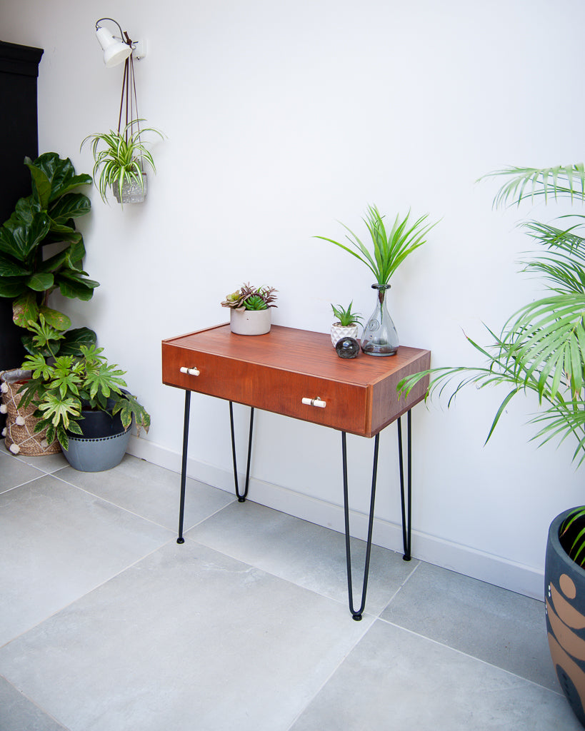 Mid Century Teak Console / Desk / Dressing Table