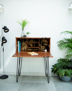 Mid Century Teak Tapley Desk Cocktail Cabinet