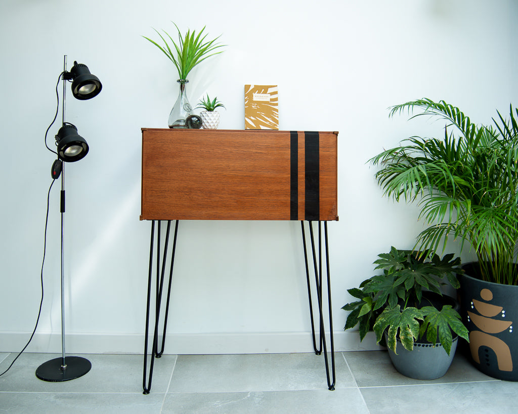 Mid Century Teak Tapley Desk Cocktail Cabinet