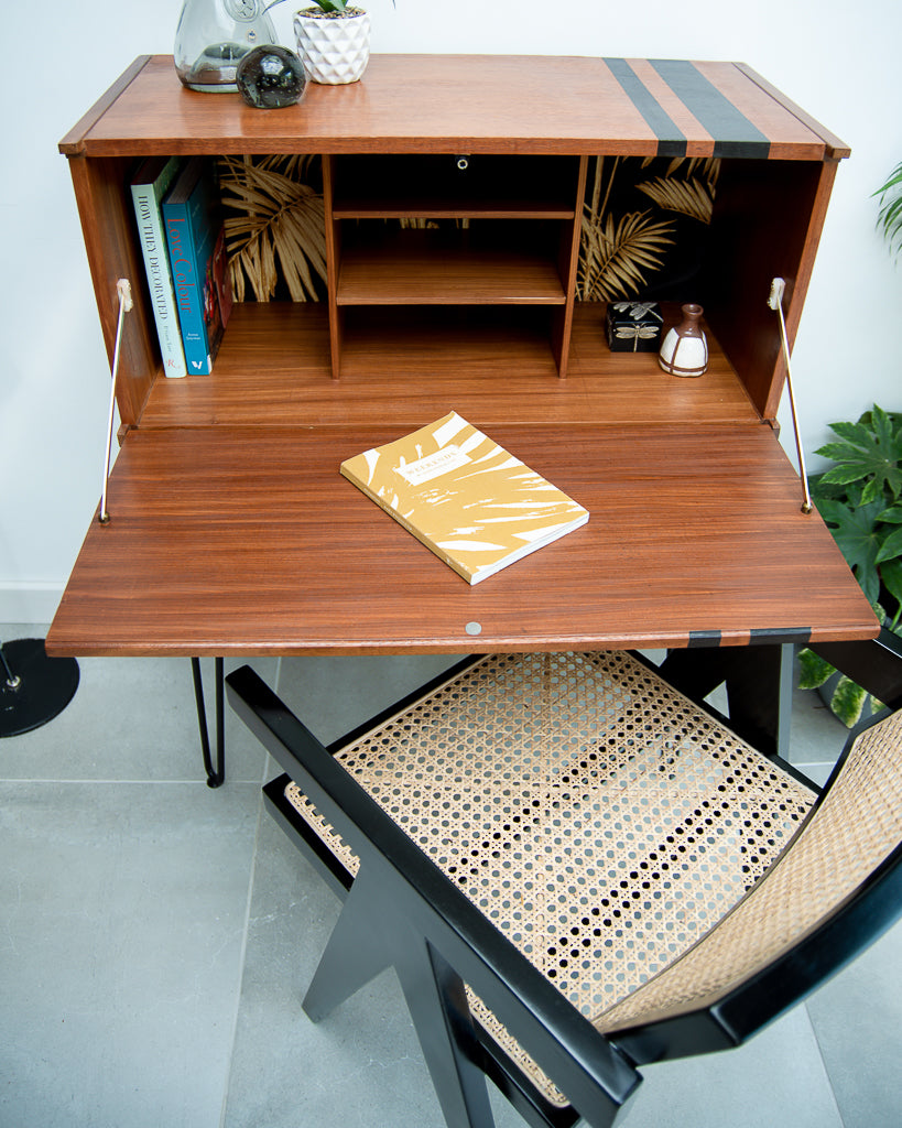 Mid Century Teak Tapley Desk Cocktail Cabinet