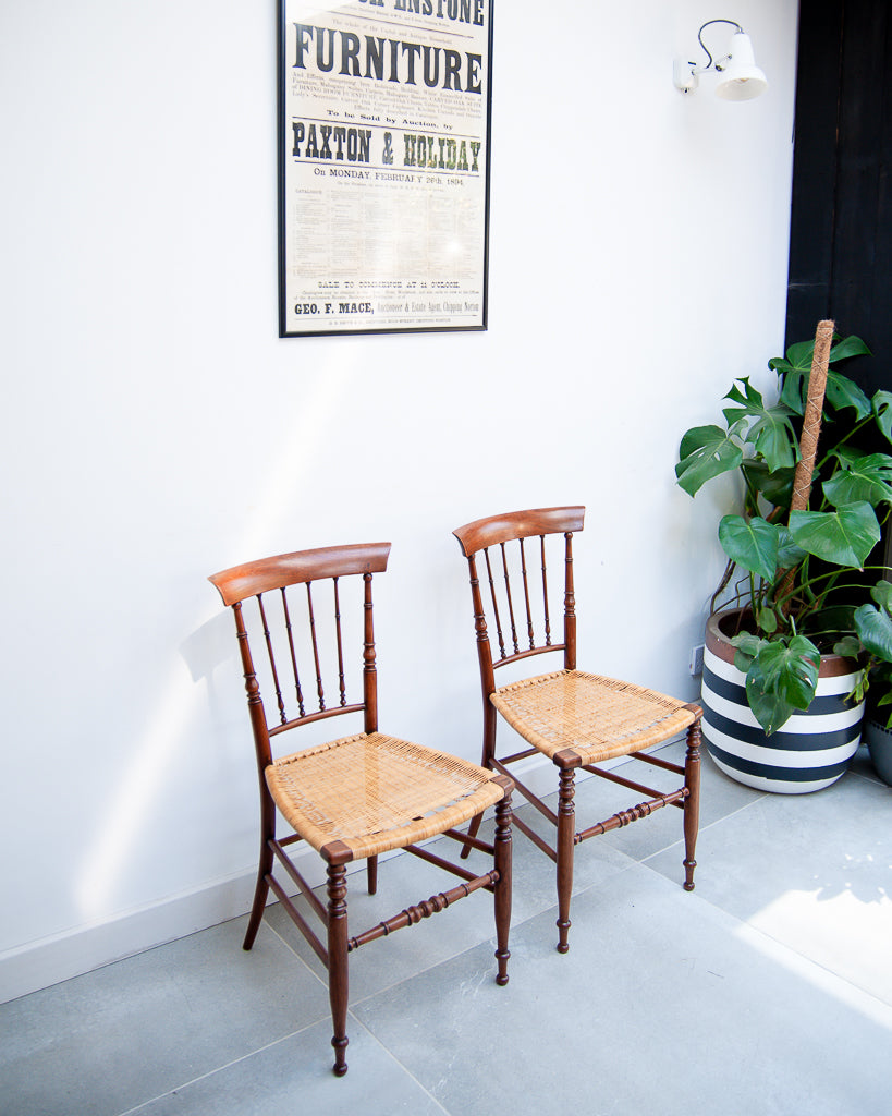 Victorian Turned Cane Chairs 