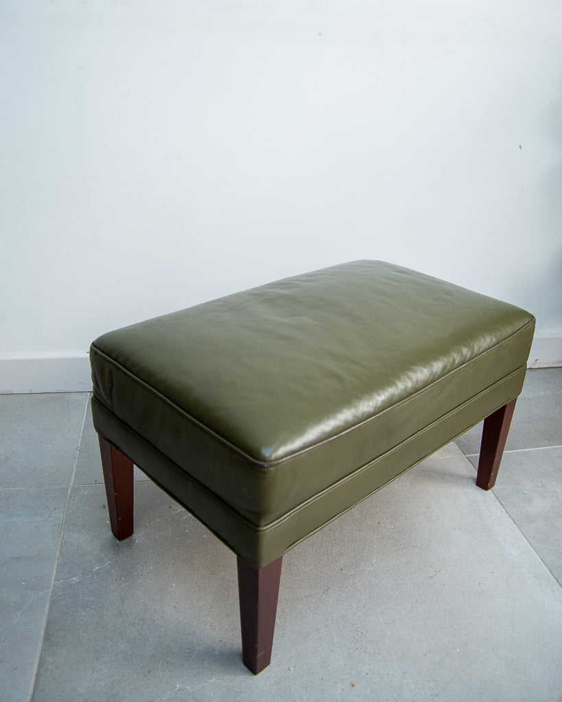 Mid Century Danish Leather Wingback Armchair