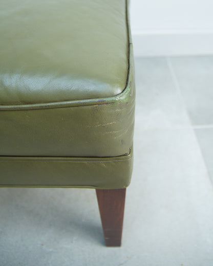 Mid Century Danish Leather Wingback Armchair