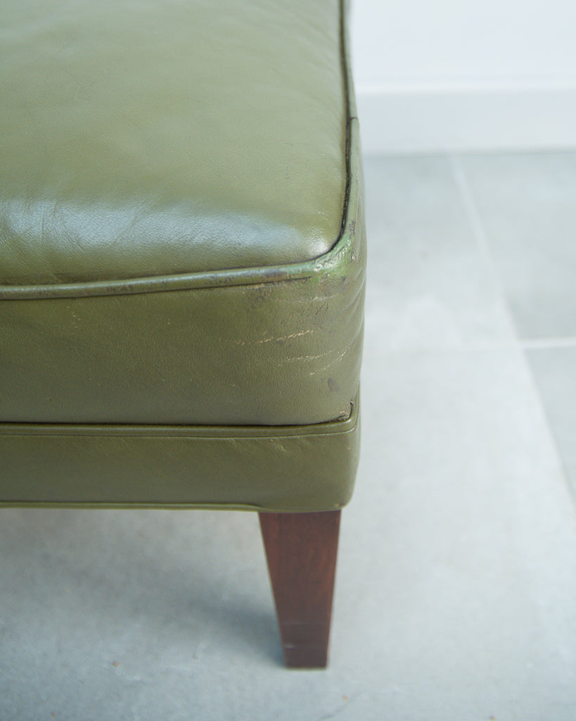 Mid Century Danish Leather Wingback Armchair