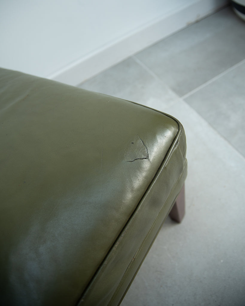 Mid Century Danish Leather Wingback Armchair
