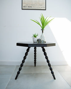 Ebonised Oak Bobbin Leg Side Table