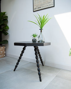 Ebonised Oak Bobbin Leg Side Table