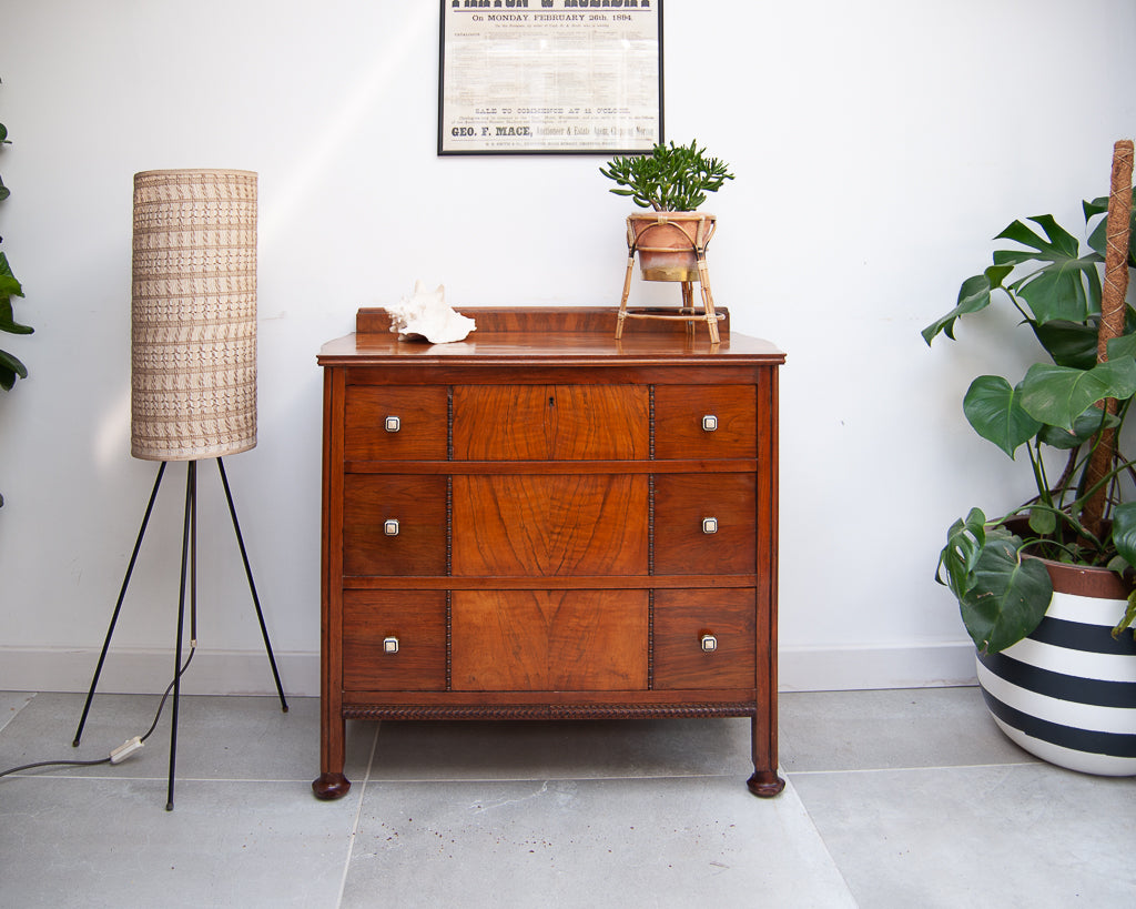 Deco / Edwardian Walnut Chest of Drawers
