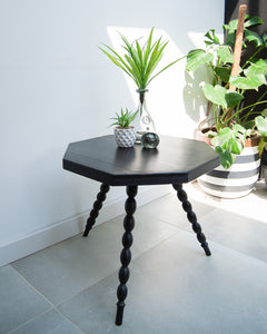 Ebonised Oak Bobbin Leg Side Table