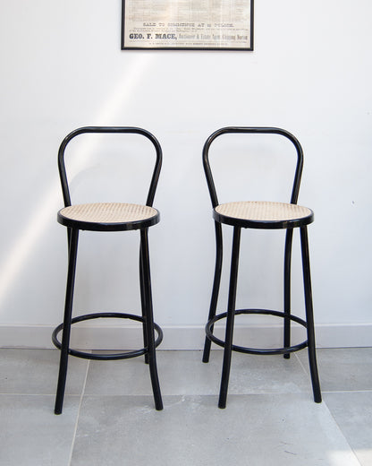 Retro Thonet Style Cafe Bar Stools (Pair)