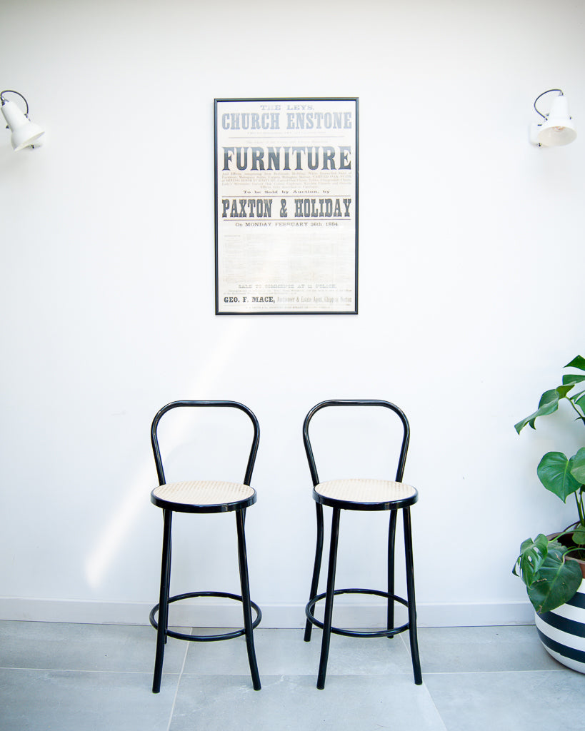 Retro Thonet Style Cafe Bar Stools (Pair)