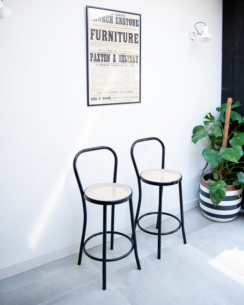 Retro Thonet Style Cafe Bar Stools (Pair)