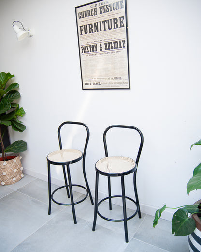Retro Thonet Style Cafe Bar Stools (Pair)