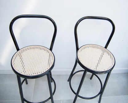 Retro Thonet Style Cafe Bar Stools (Pair)