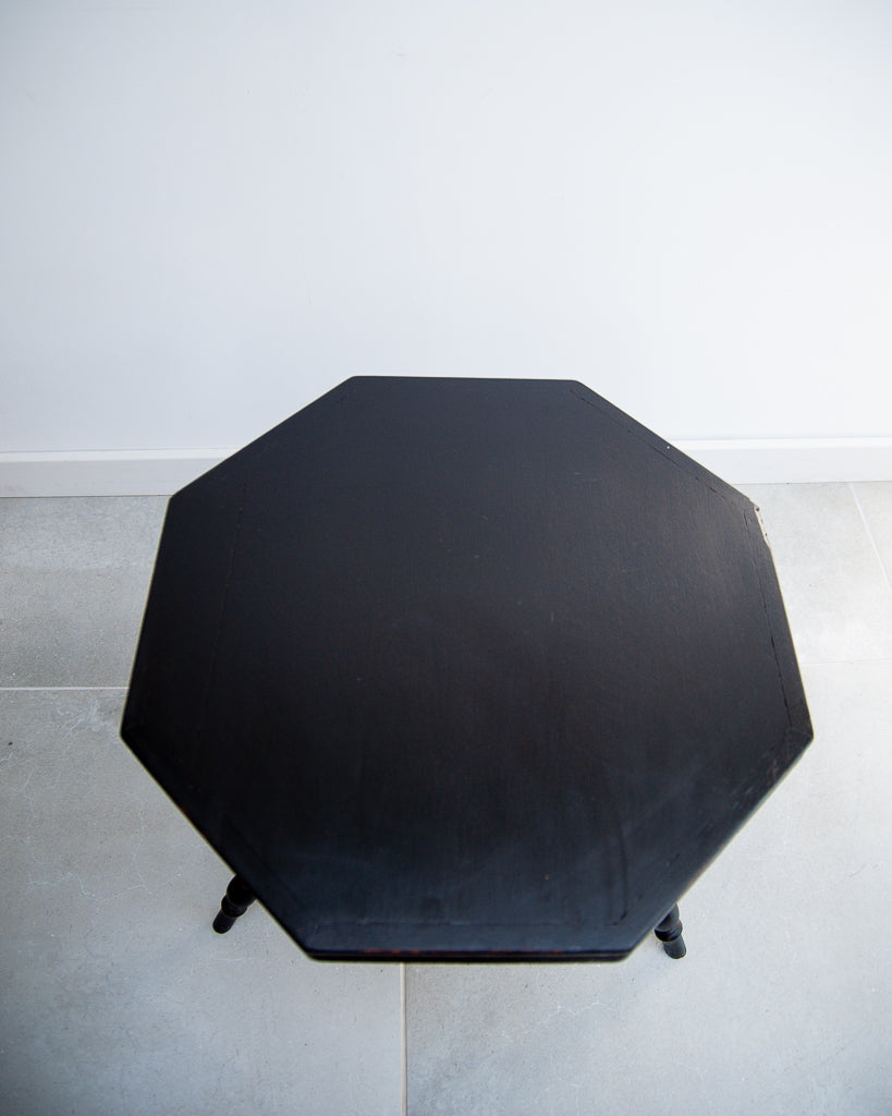 Ebonised Oak Bobbin Leg Side Table