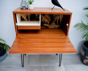 Mid Century Teak Tapley Desk Cocktail Cabinet