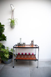 Howard Miller Teak & Chrome Cocktail Trolley / Bar
