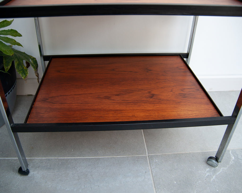 Howard Miller Teak & Chrome Cocktail Trolley / Bar