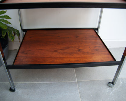 Howard Miller Teak & Chrome Cocktail Trolley / Bar