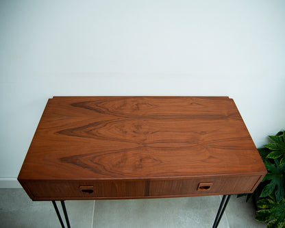 Teak Console Table With Hairpin Legs