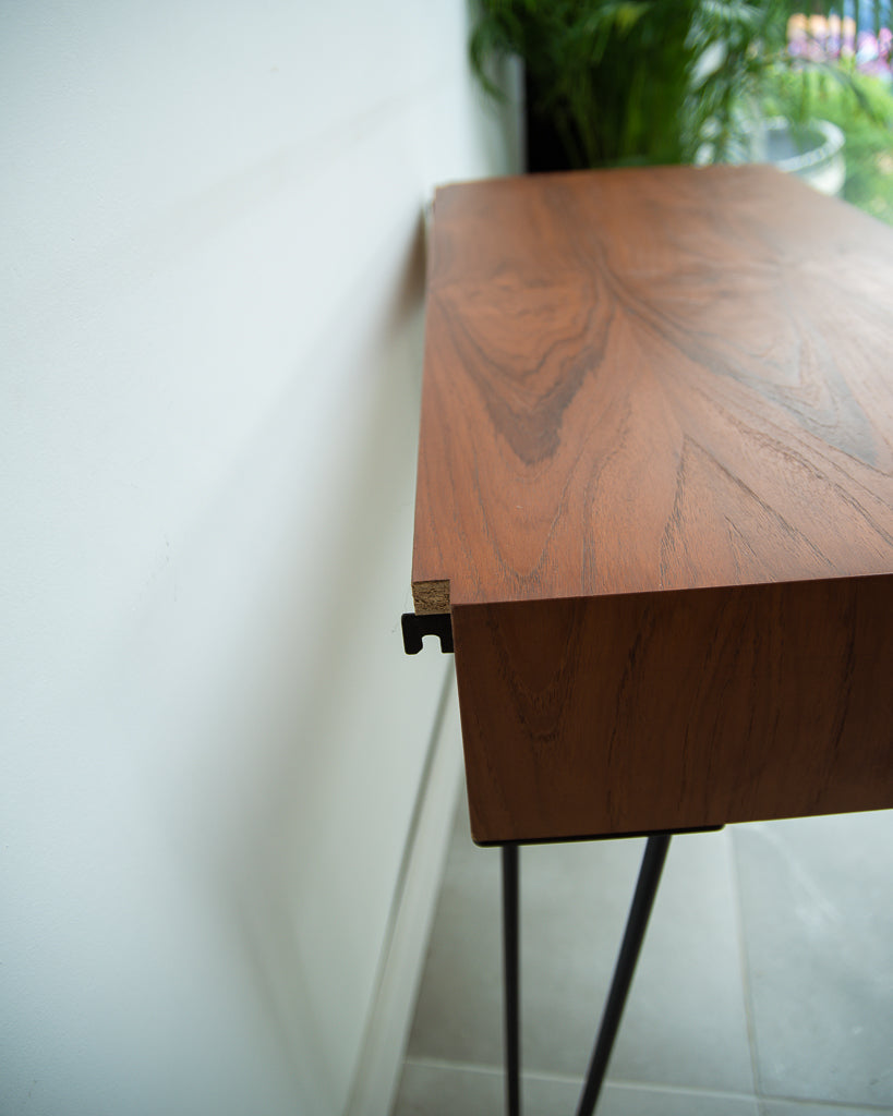 Teak Console Table With Hairpin Legs