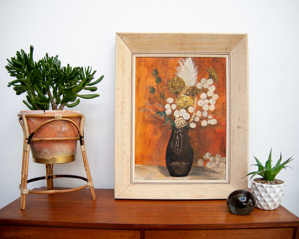 Vintage Still Life Framed Oil Painting