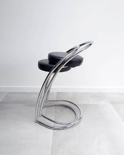Post Modern Italian Chrome Bar / Kitchen Stools (Pair)