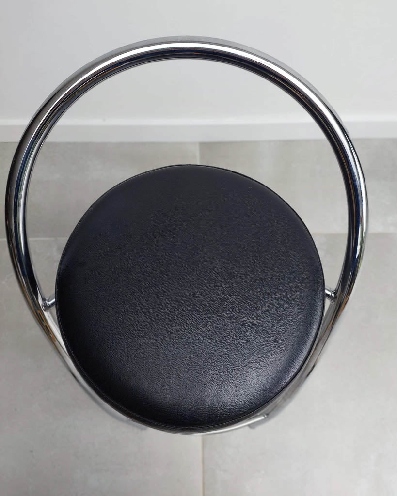 Post Modern Italian Chrome Bar / Kitchen Stools (Pair)