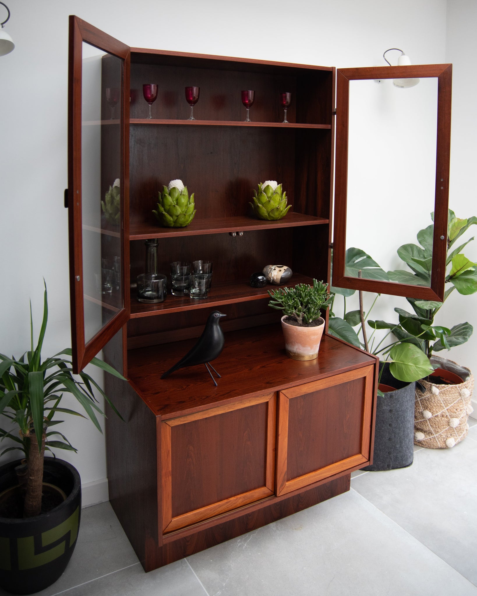 Faarup Mobelfabrik rosewood display cabinet