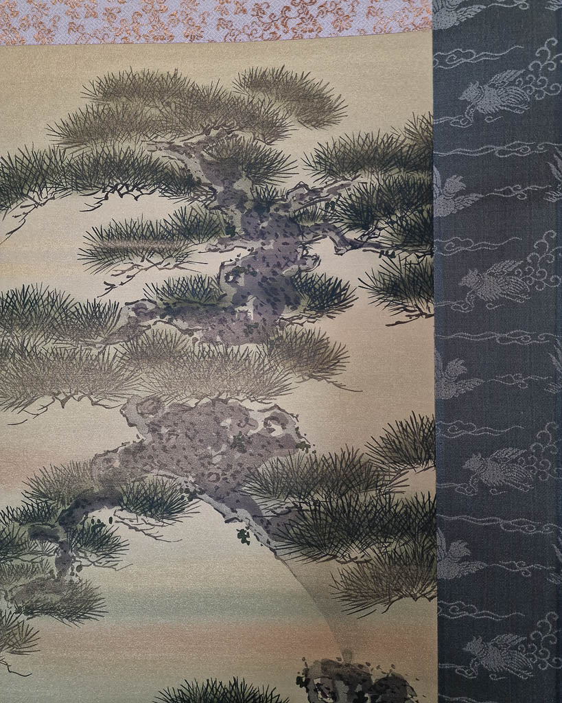 Vintage Japanese Hanging Scroll of Warriors (Boxed)